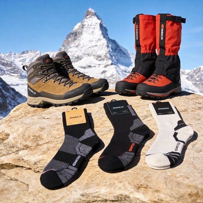 Hiking socks and footwear layers