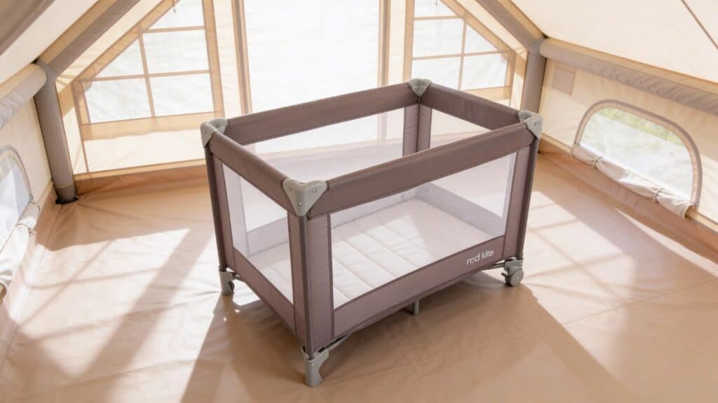 Red Kite Sleeptight Travel Cot - Grey