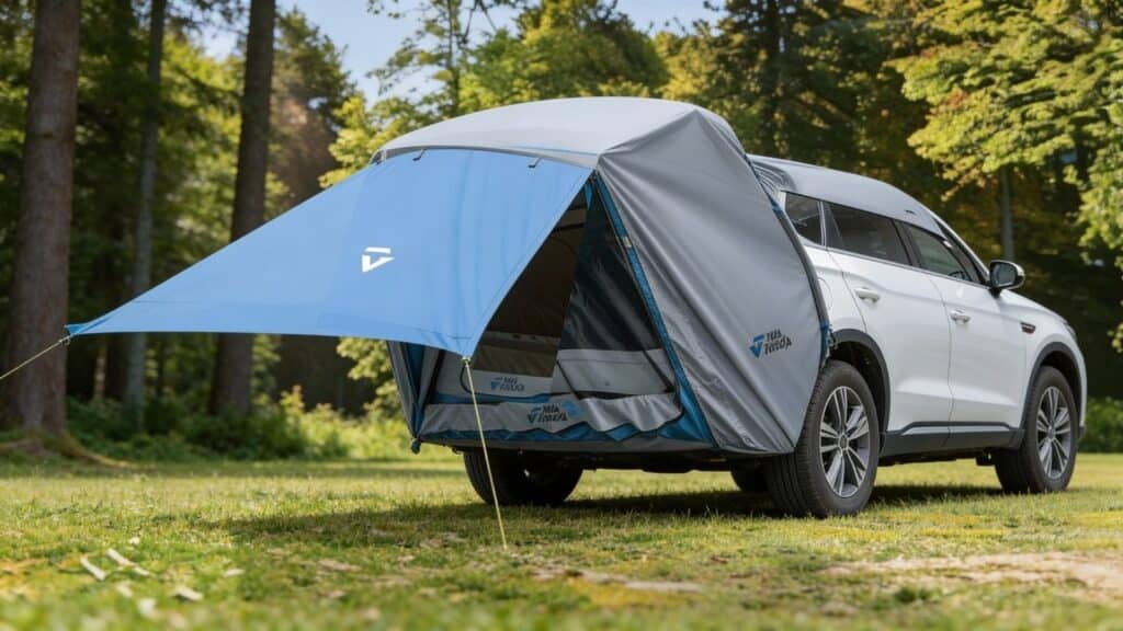 JOYTUTUS Car SUV Tailgate Tent - best car camping tents guide