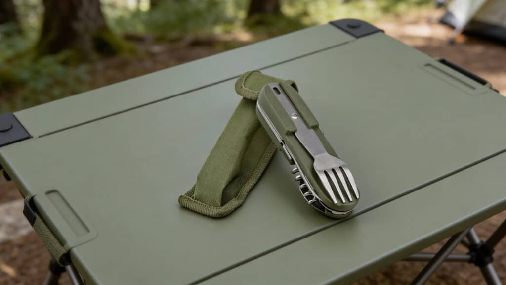 Folding Camping Cutlery Set 8-in-1