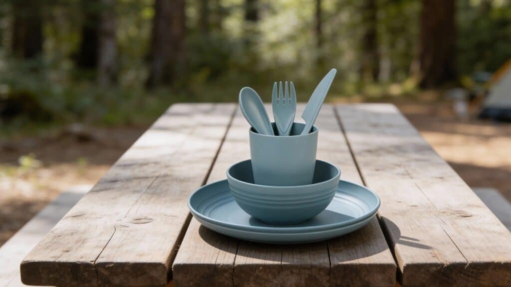 Belle Vous 4-Piece Plastic Navy Dinnerware