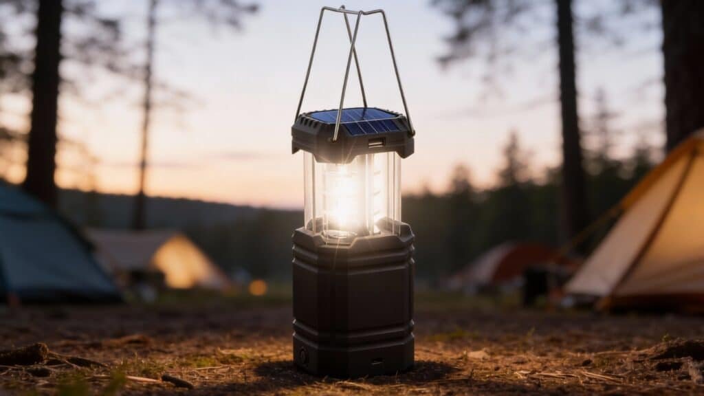 Camping Lantern with Solar, Hand Crank and USB