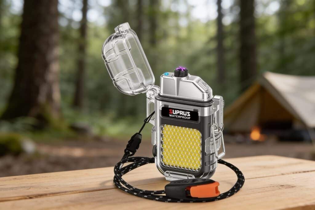 SUPRUS Dual Arc Plasma Lighter with Whistle