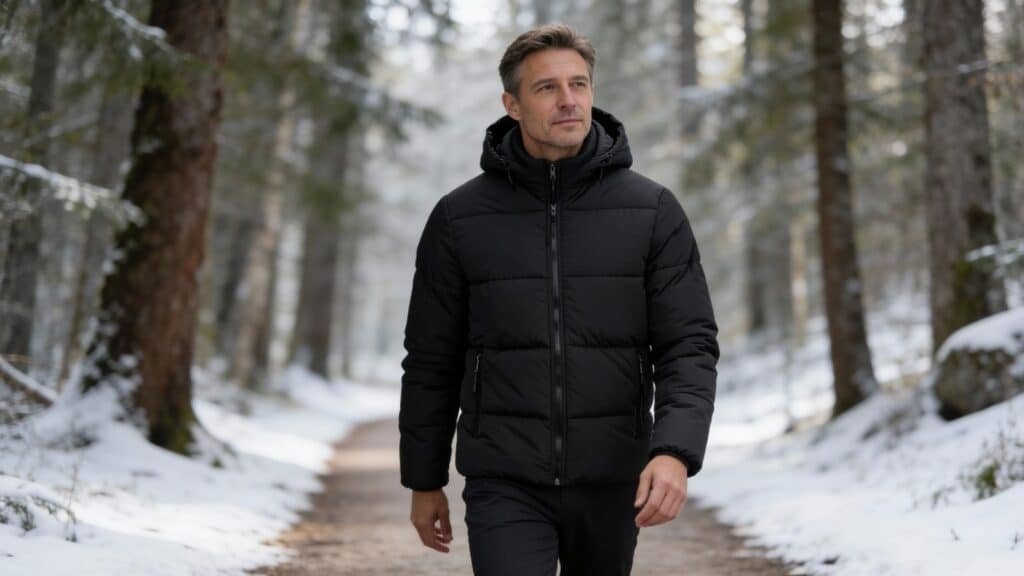 Spindle Mens Plain Black Hooded