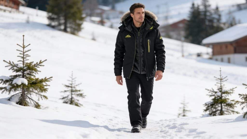 KEFITEVD Men's Waterproof Fleece Jacket - best mens ski jackets