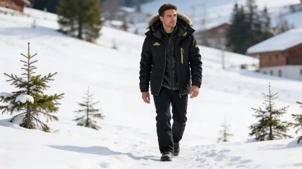 KEFITEVD Men's Waterproof Fleece Jacket - best mens ski jackets