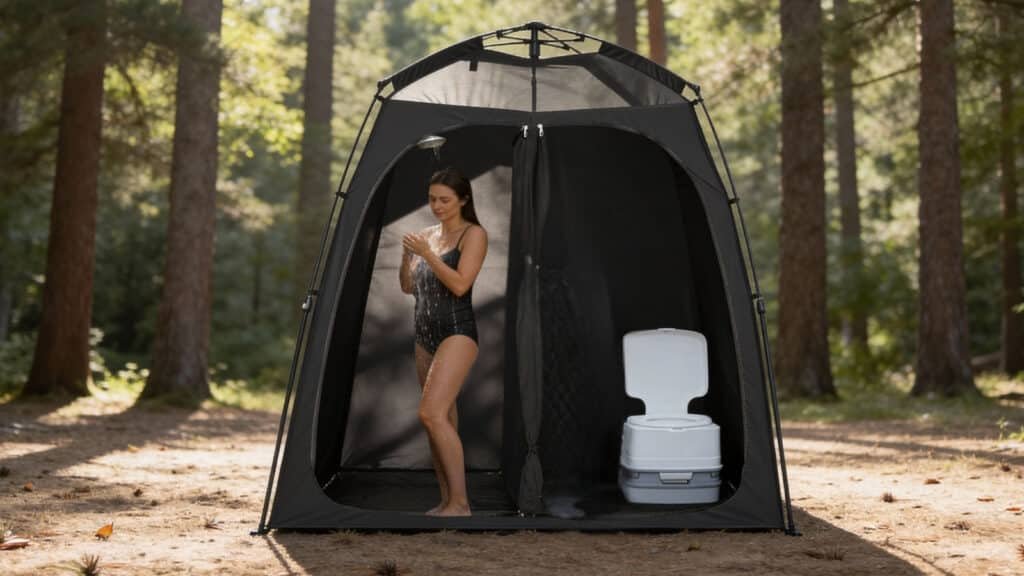 EighteenTek Shower Tent with Two Rooms