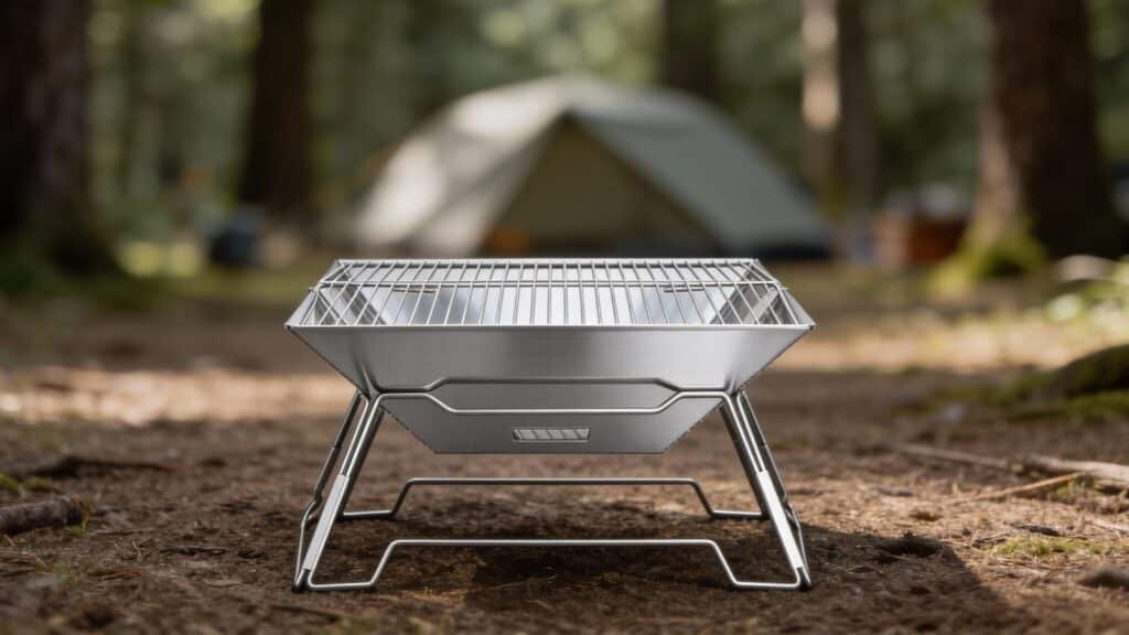 QWORK Collapsible Campfire Grill