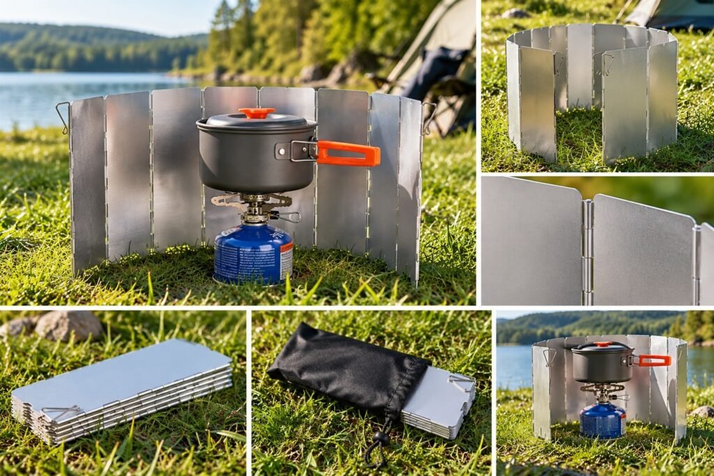 REDCAMP Folding Outdoor Camping Stove Windshield