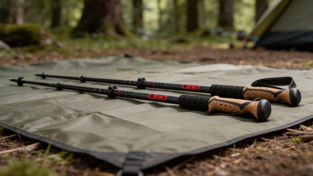 Leki Khumbu, Dark Anthracite/White/Bright Red - best trekking poles