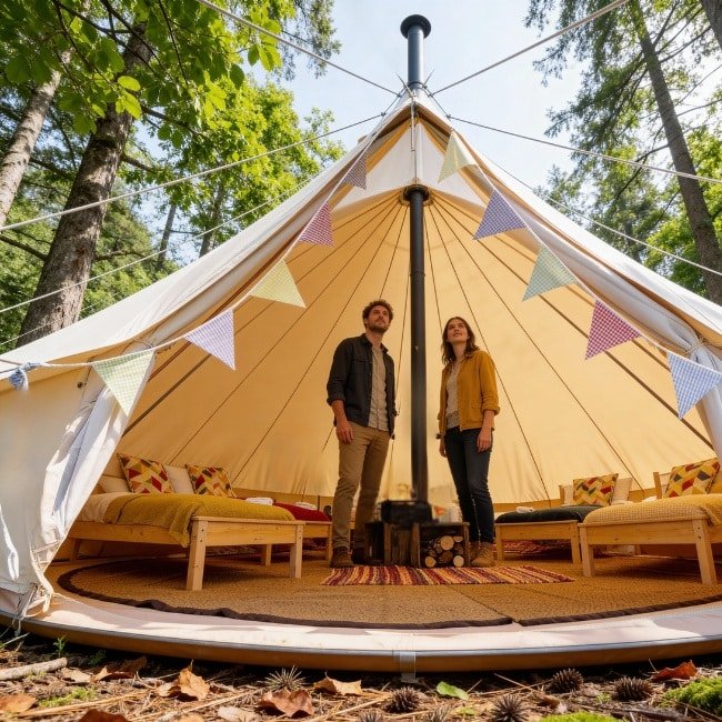 Glamping bell tent