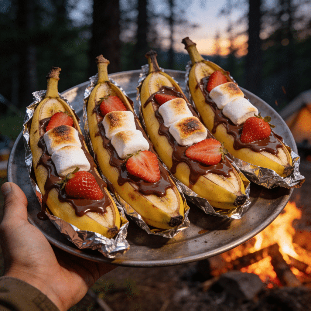 Campfire Banana Boat Dessert
