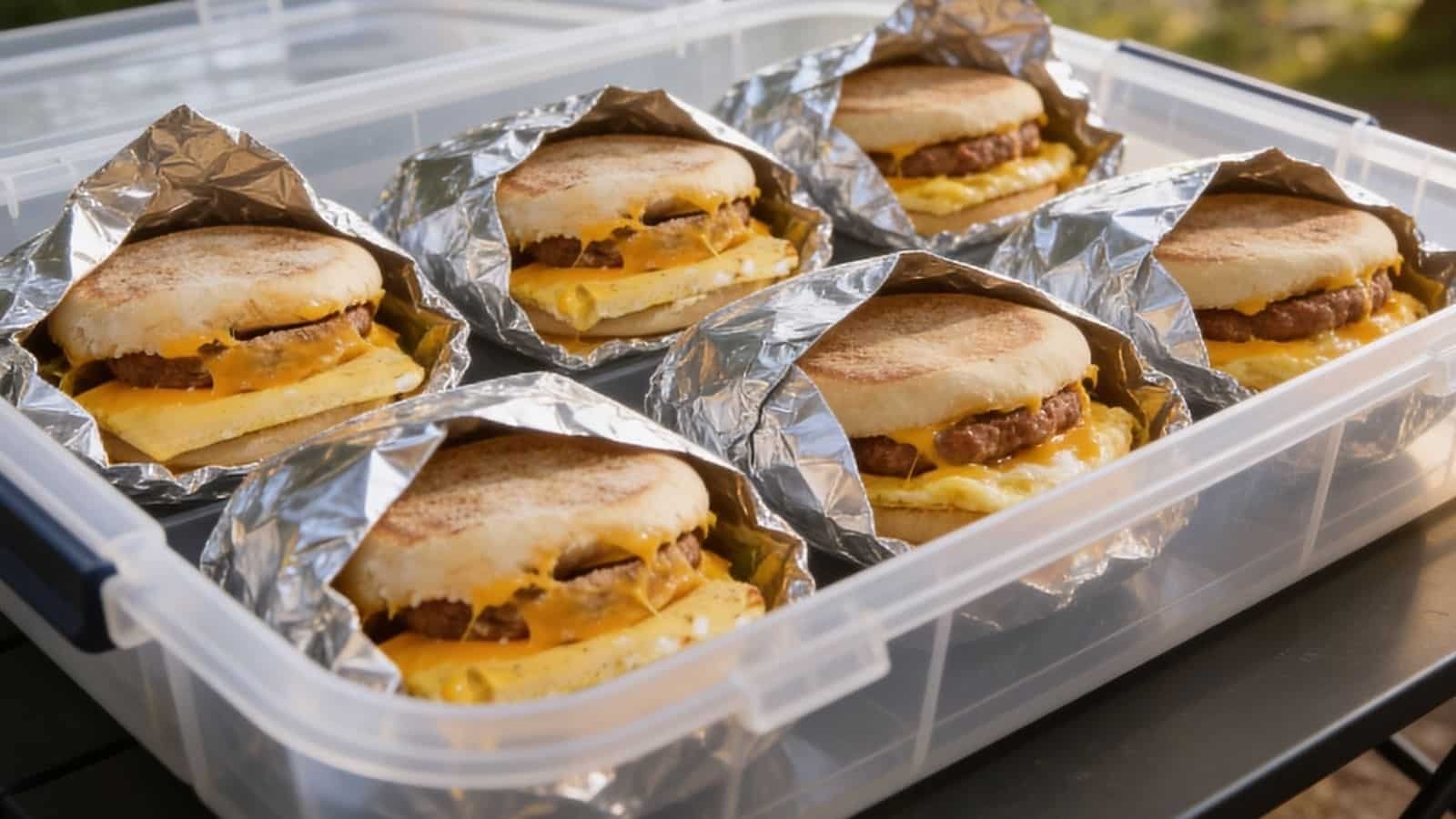 Campfire Breakfast Roll in food container