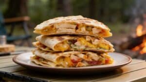 Campfire Cheesy Chicken Quesadillas Recipe