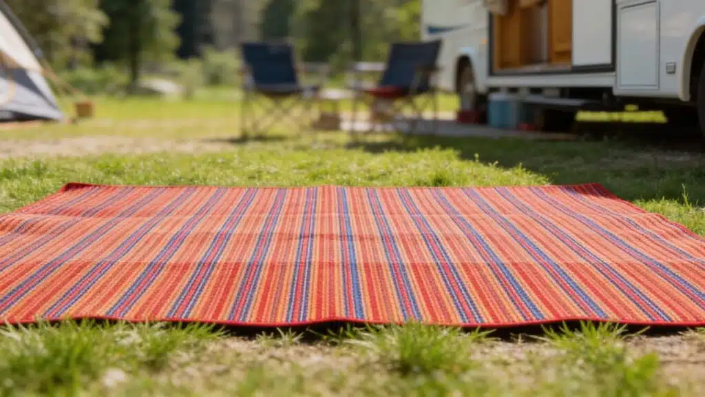 Green Decore Reversible Recycled Plastic Camping and Picnic Rugs