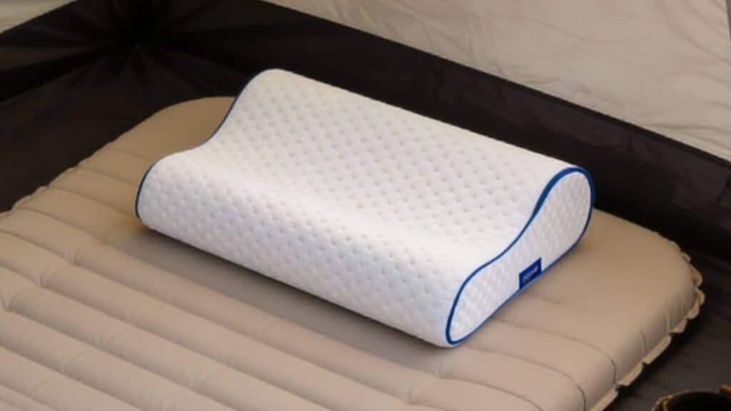 alkamto Travel Pillow - Ergonomic Neck Support Camping Memory Foam Pillow