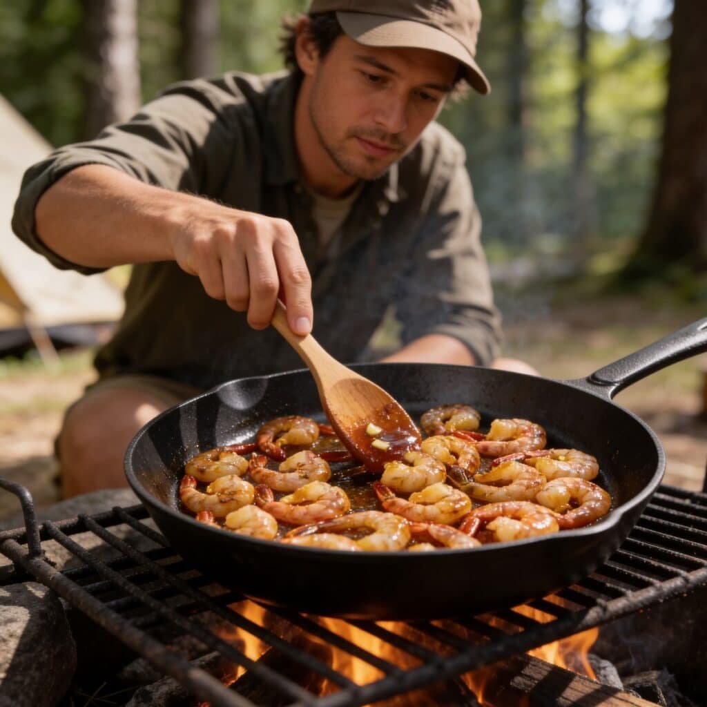 Campfire Honey Garlic Shrimp