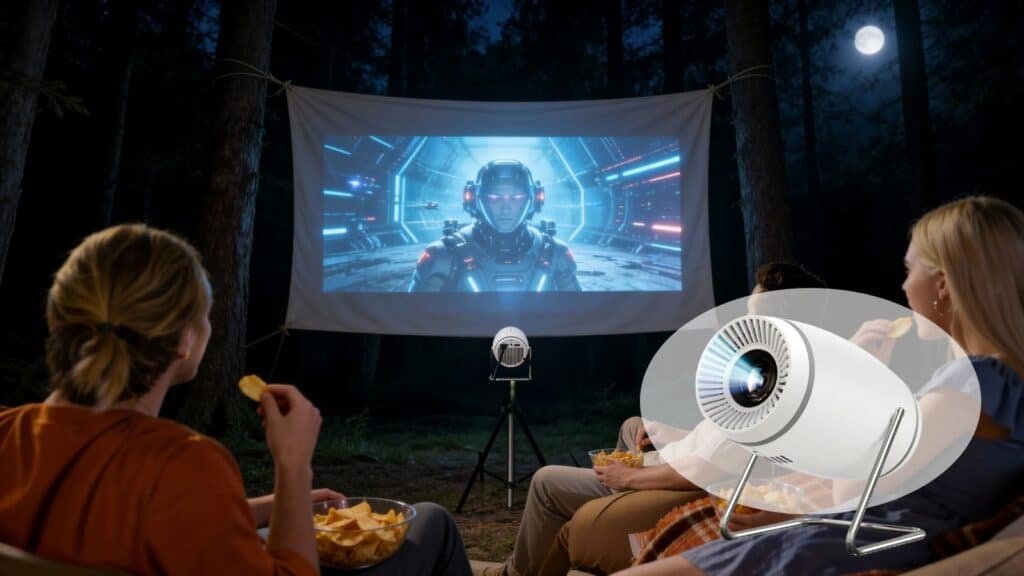 Mini Projector with WiFi 6 and Bluetooth 5.0, Portable Smart Projector 4K