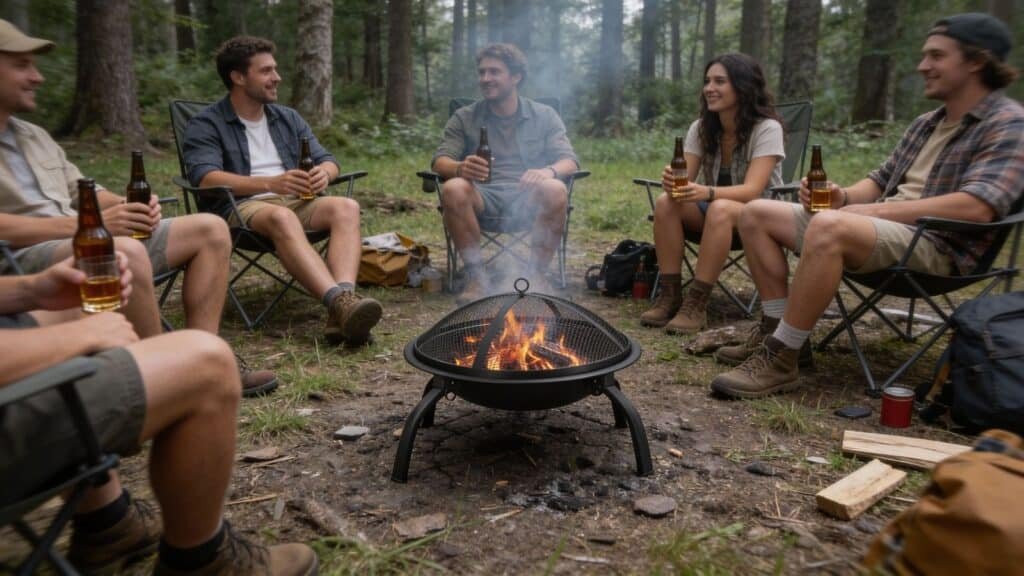 Sitting Around a Yaheetech Fire Pit