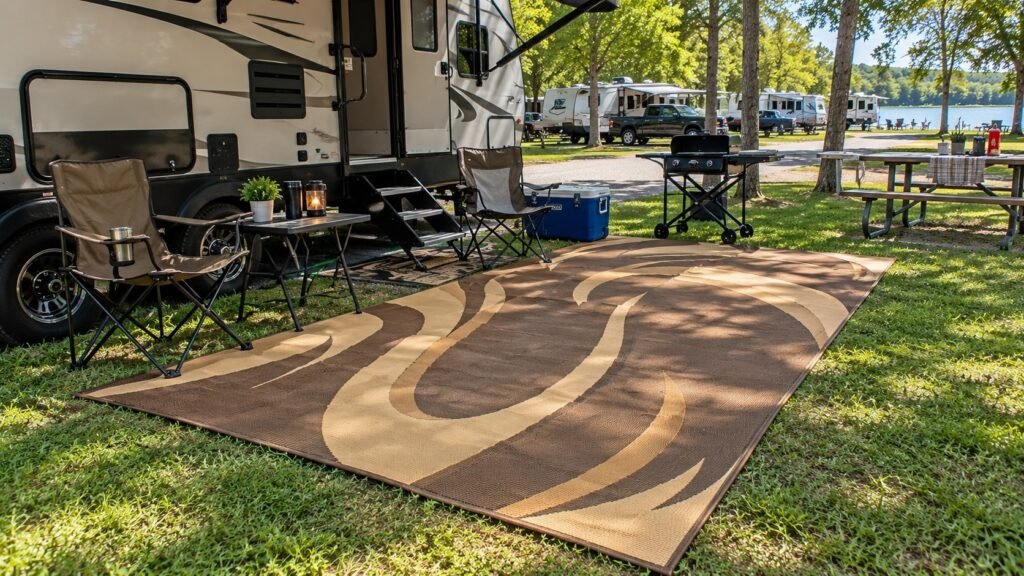 Stylish Camping 8-Feet x 18-Feet Graphic Swish rug