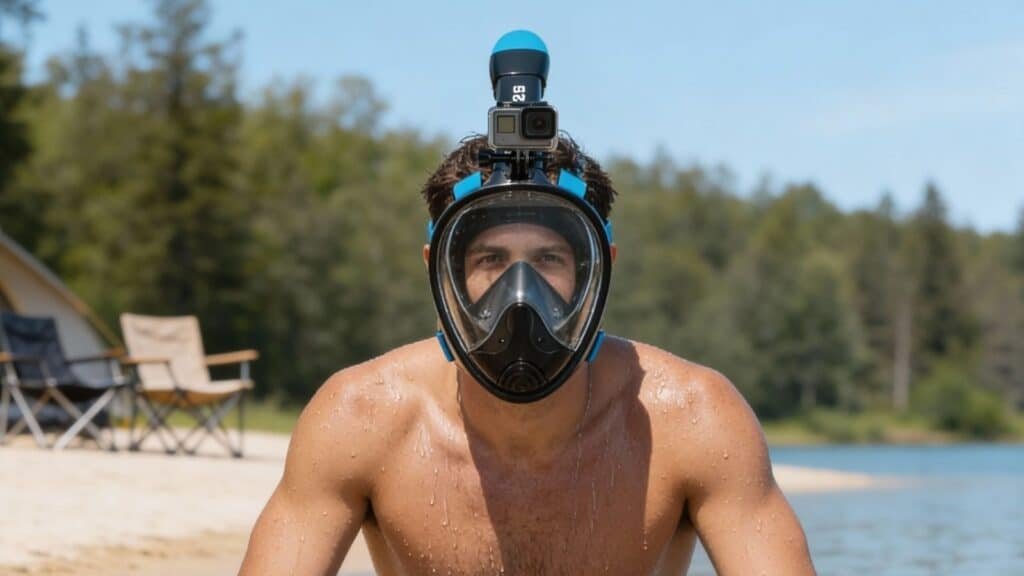 G2RISE SN01 Full Face Snorkel Mask with Detachable Camera Mount