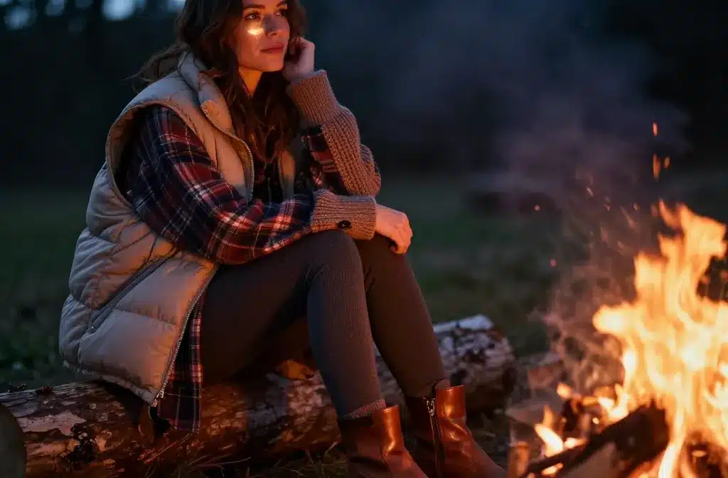 10 Cozy Camping Looks Women Wear Around Campfires Every Night