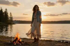 9 Lakeside Campfire Outfits Women Wear at Sunset You’Ll Love