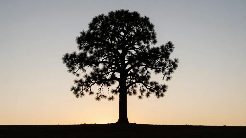 Sierra High Camp lone pine silhouette at dawn