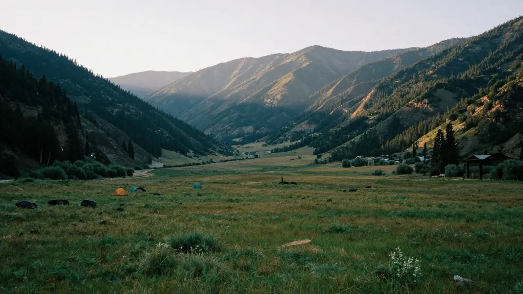 Sierra High Camp expansive valley glow from high meadow