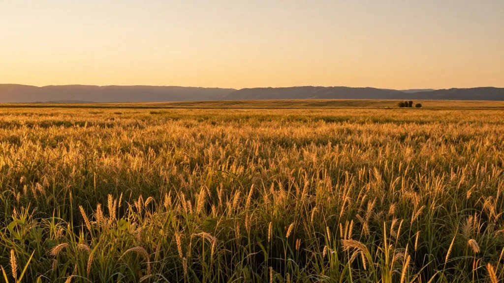 Distant golden-hour field of Trail of the Prairie Poppies in Colorado