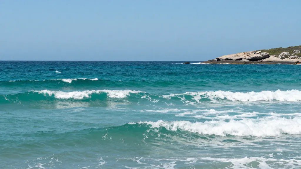 Turquoise coastal breakers along remote Lost Coast shoreline
