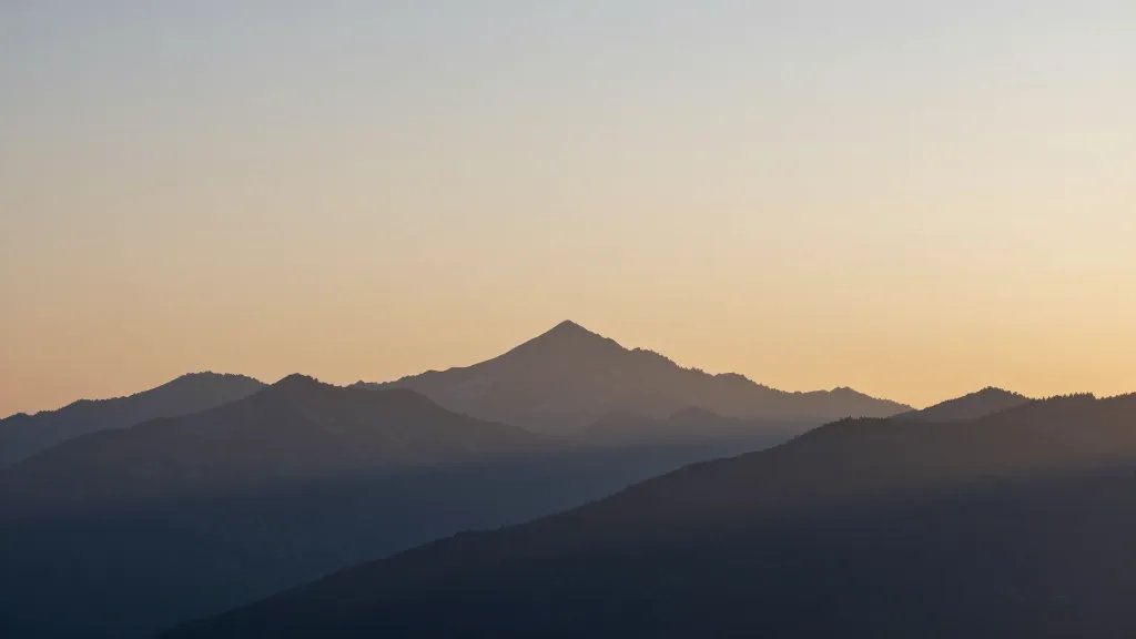 Distant alpine ridge at Alpine Vista Trailhead at sunrise