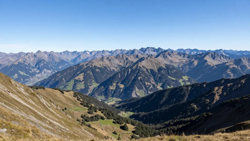 Expansive mountain panorama from Alpine Vista Trailhead overlook