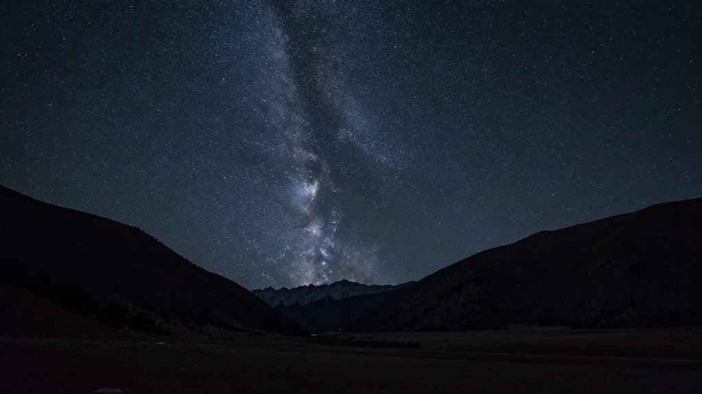 Wide-angle night sky over remote alpine valley, The Silent Sierra starfield