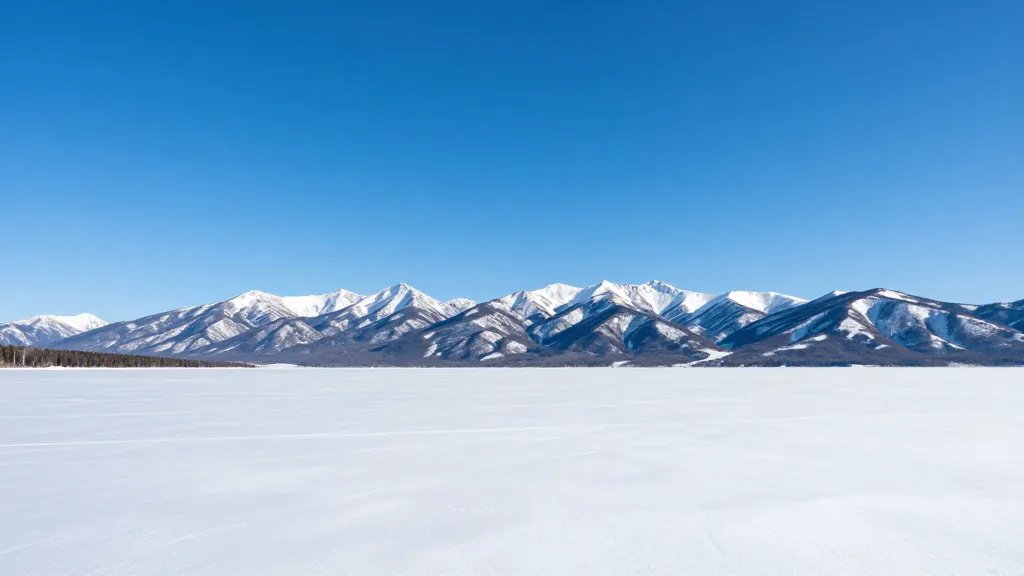 expansive Banff valley under wide blue winter sky