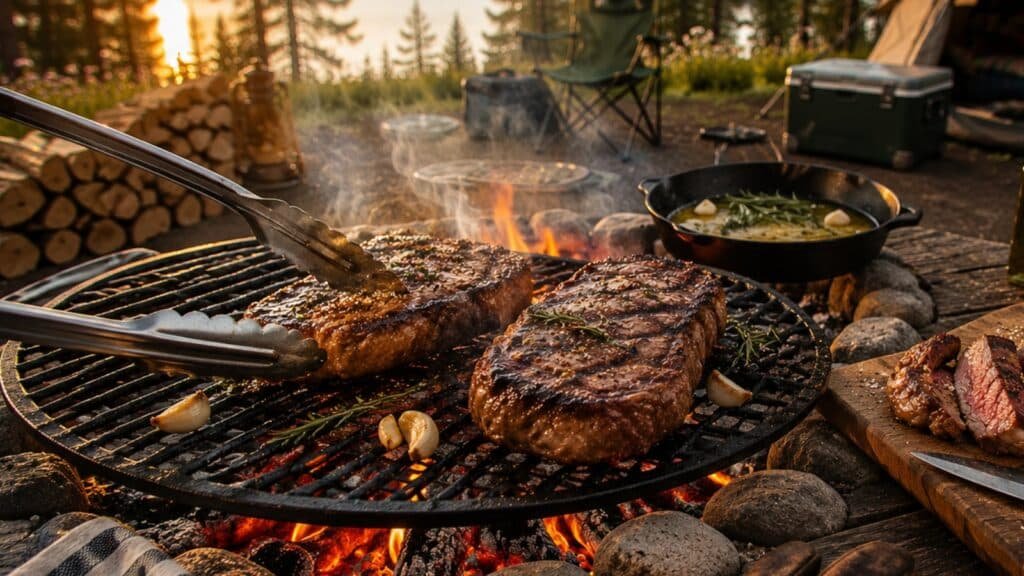 Campfire steaks