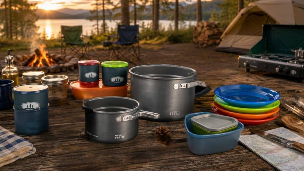 GSI Outdoors Pinnacle Ceramic Camper Cookware set