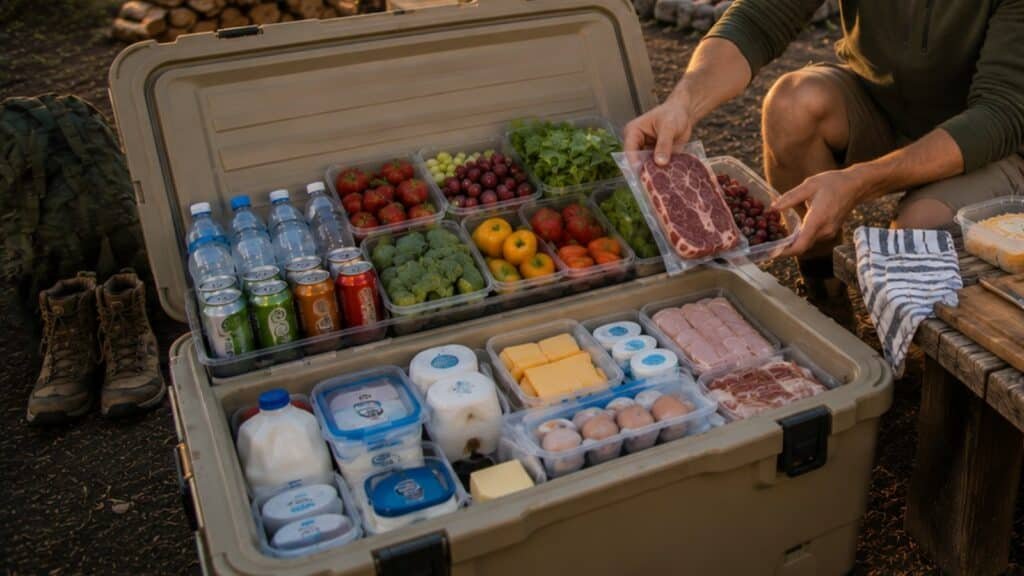 organized camping cooler